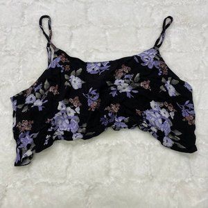 5/$25 Forever21 Black Floral Crop Top Size Large